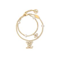 Louis Vuitton Lady LV Bracelet In Metal with CrystalsM1582A Gold