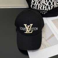 Louis Vuitton Enamel LV Signature Logo Baseball Cap In Cotton Black