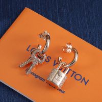 Louis Vuitton LV Padlock Earrings In Metal with Crystals M01583 Rose Gold