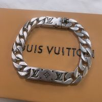 Louis Vuitton Monogram Chain Bracelet In Metal M00270 Silver