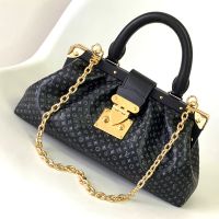 Louis Vuitton Monogram Clutch Handbag In Monogram Empreinte Leather M22326 Black