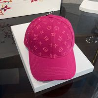 Louis Vuitton Baseball Cap In Monogram Signature Cotton Pink