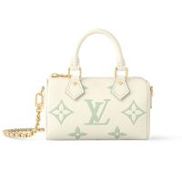 Louis Vuitton Nano Speedy Boston Bag In Monogram Empreinte Leather M24169 White/Green