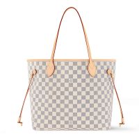 Louis Vuitton Neverfull MM Tote In Damier Azur Canvas N40603 White/Pink