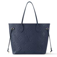 Louis Vuitton Neverfull MM Tote In Monogram Empreinte Leather M47143 Navy Blue