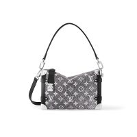Louis Vuitton Side Trunk MM Handbag In Monogram Jacquard Denim M21460 Black