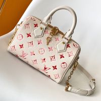 Louis Vuitton Speedy Bandouliere 20 Bag In Monogram Empreinte Leather M58953 Beige/Pink