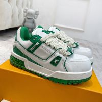 Louis Vuitton LV Trainer Maxi Sneakers Unisex Mix Of Materials 1ABZQC Green/White