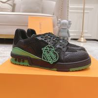 Louis Vuitton LV Trainer X Nigo Sneakers Unisex Monogram Denim 1A9IPR Black/Green
