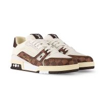 Louis Vuitton LV Trainer Sneakers Men Checkerboard Grained Leather 1ACV5R Brown