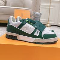 Louis Vuitton LV Trainer Sneakers Unisex Mix Of Materials 1ABOEE Green